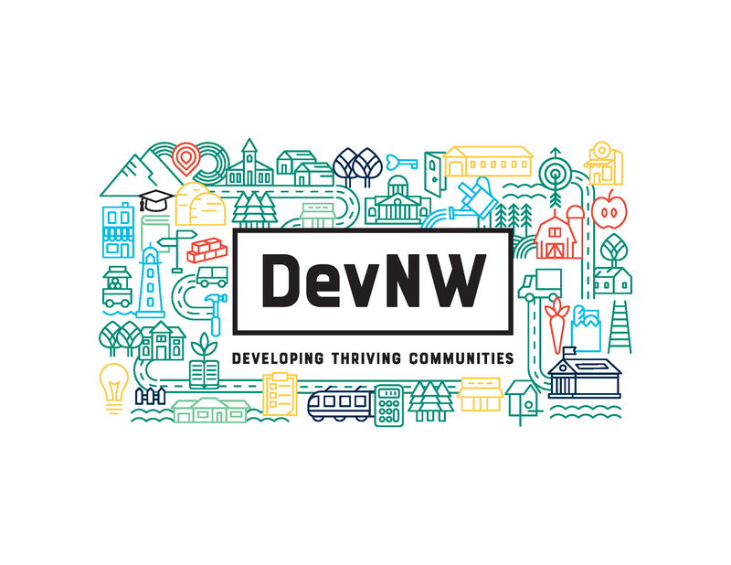 New DevNW pattern logo with tagline